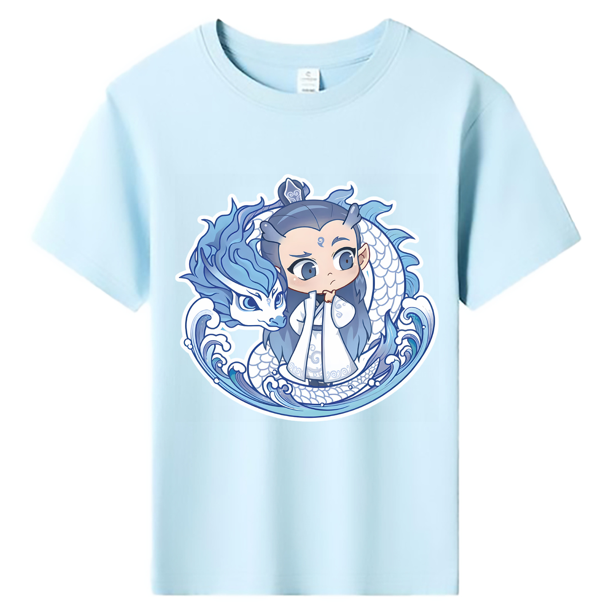 （画像用） Ne Zha 2 ナタ 魔童の大暴れ 綿100％キッズTシャツ（フロントプリント）
